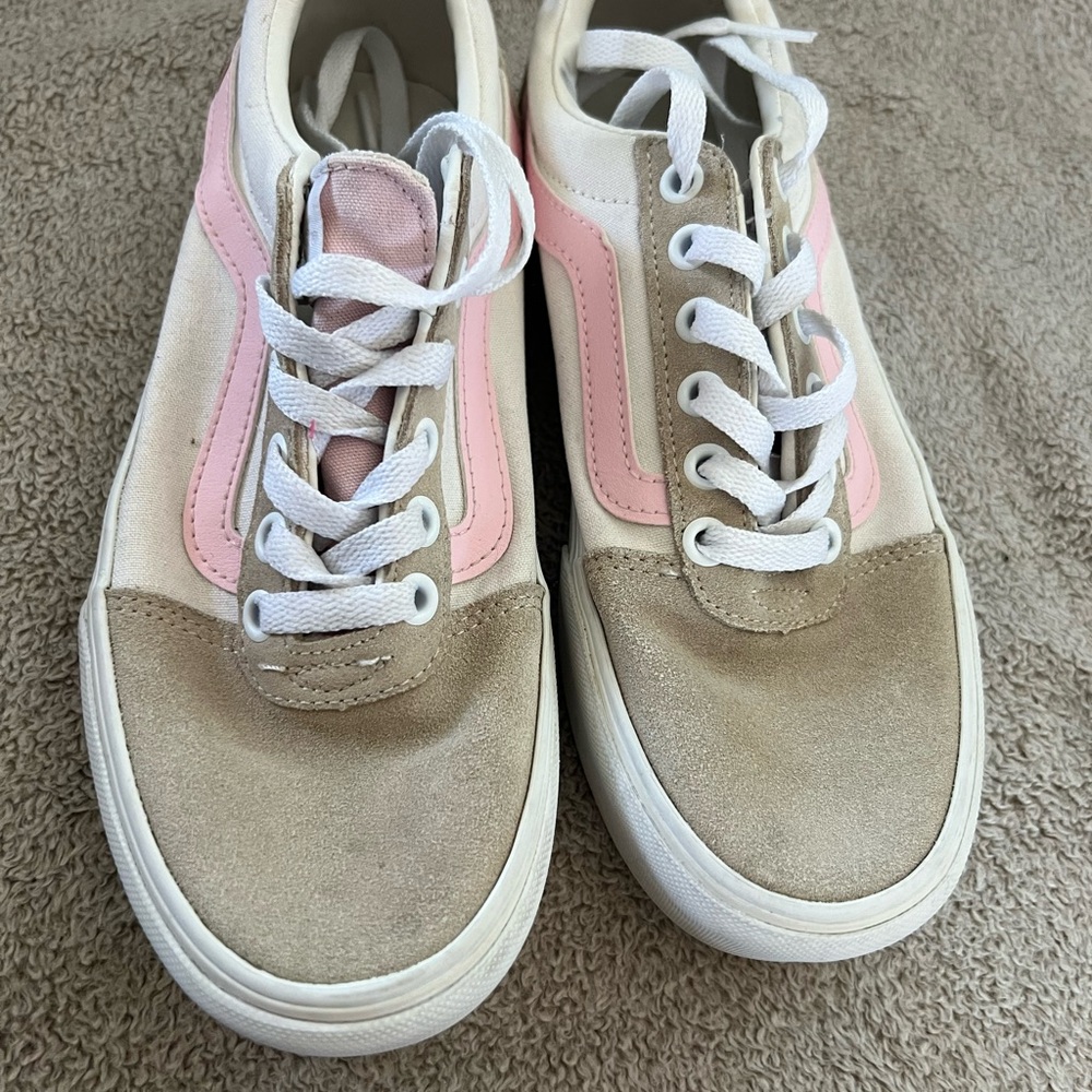Vans Pink and Cream Women's Sneakers
